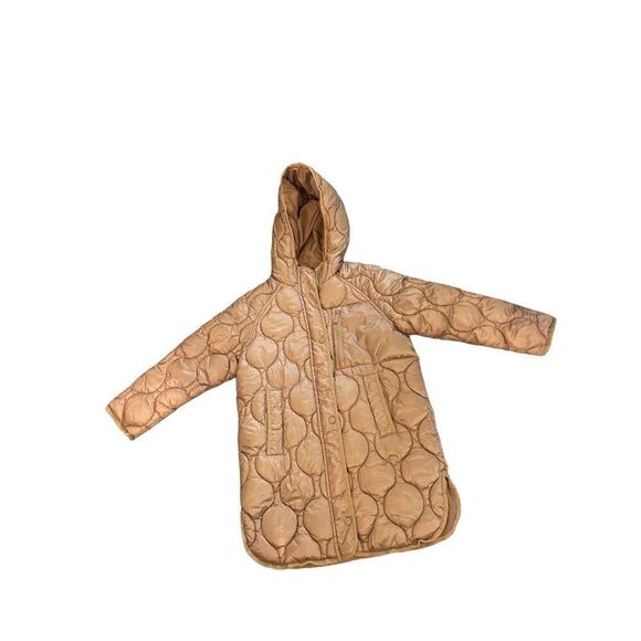 Zara Kids Girls Brown Insulation Hooded Quilted Puffer Jacket Size 9 - Picture 1 of 10
